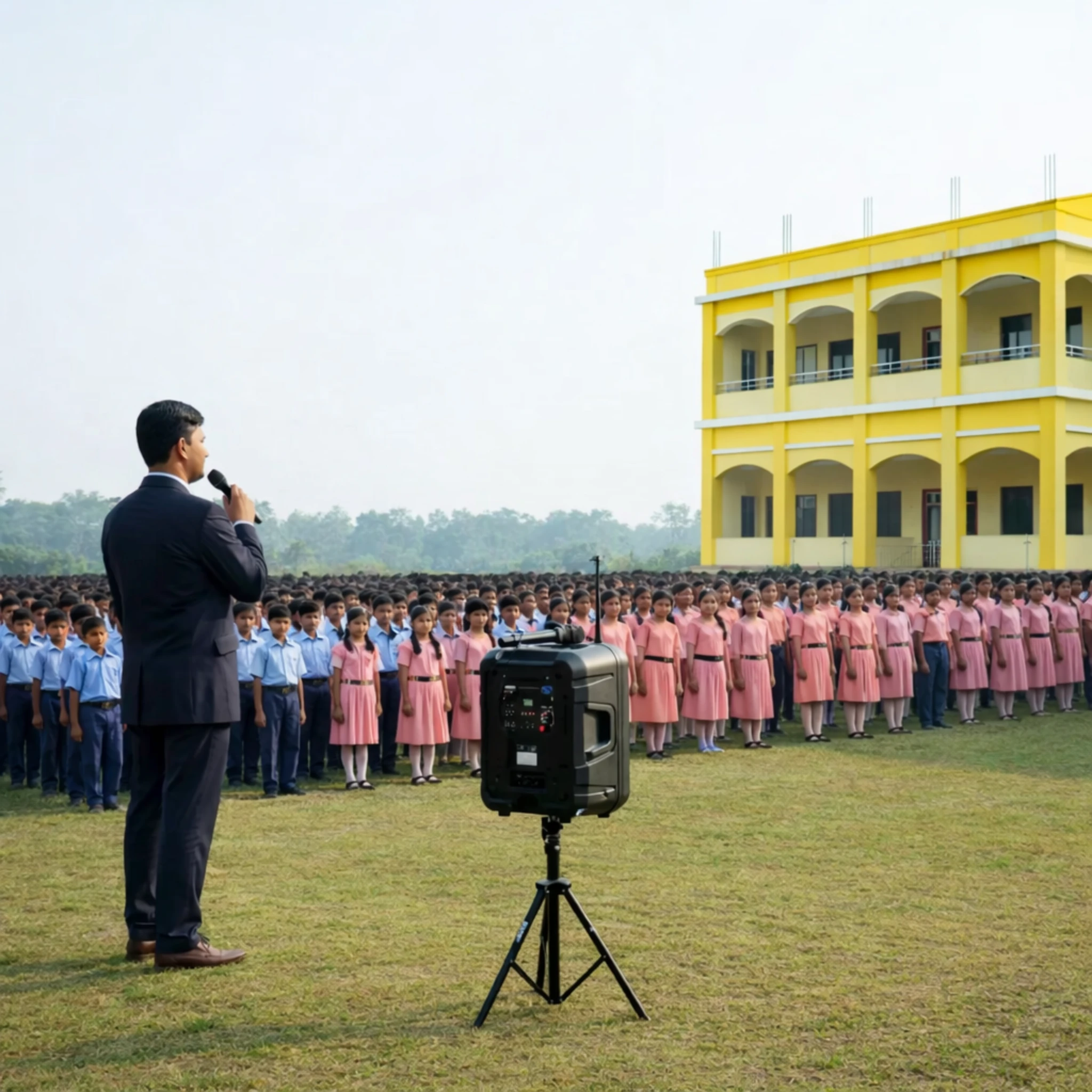 Compact Portable PA System (100W, 2 Wireless Mic)