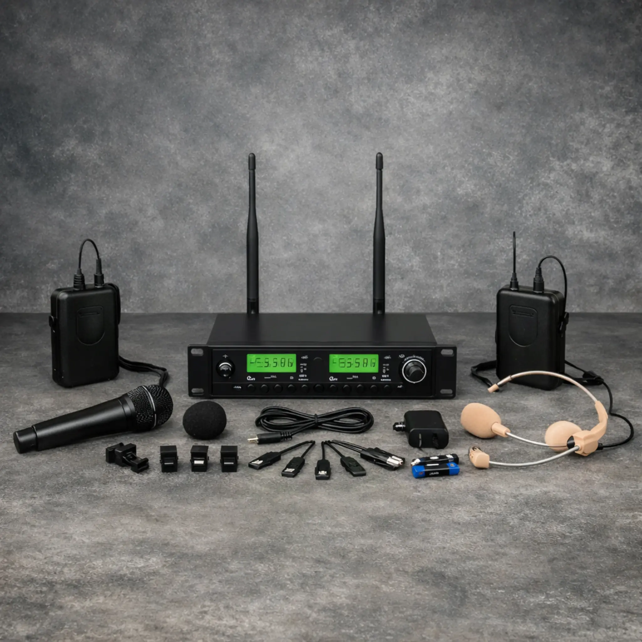 Wireless Lapel & Headset Microphone Set