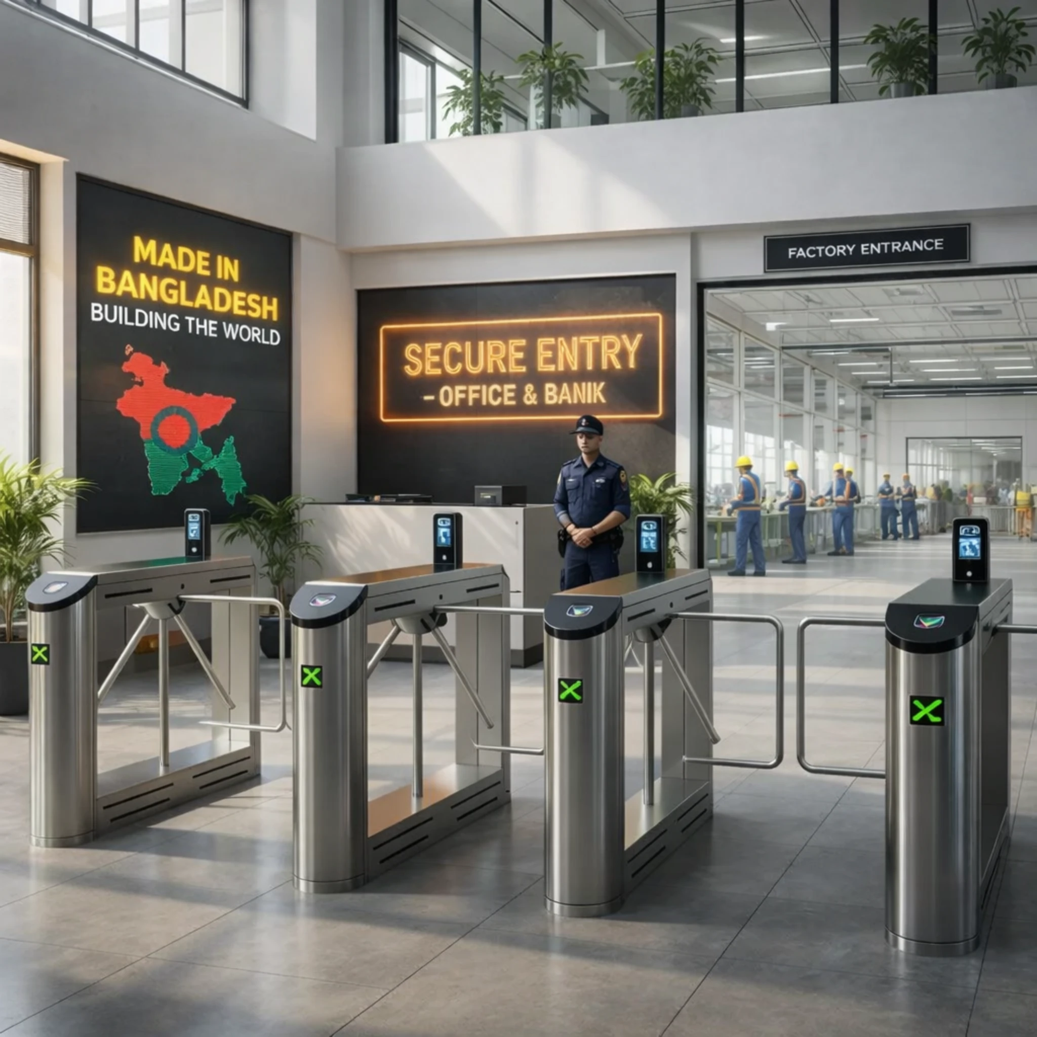 Full-Height Turnstile Gate for Factory & Restricted Entry