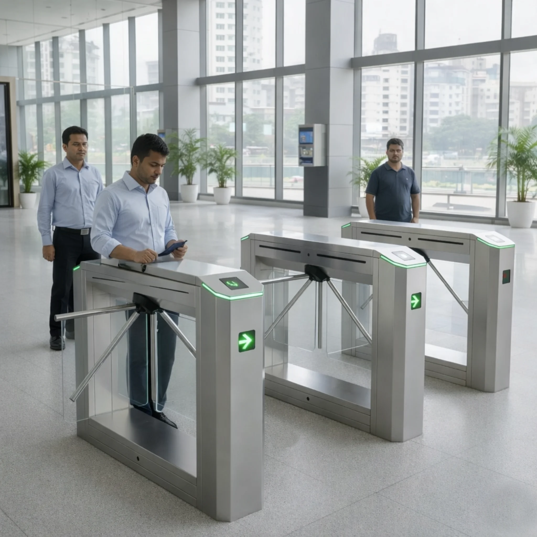 Waist-High Turnstile Gate (Single / Double Lane)