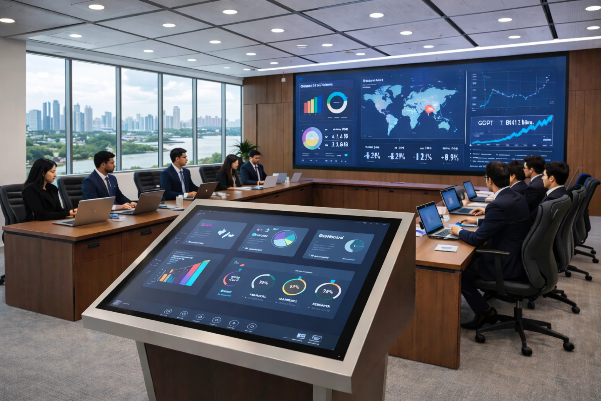 Premium Digital Podium with Interactive Touch Display