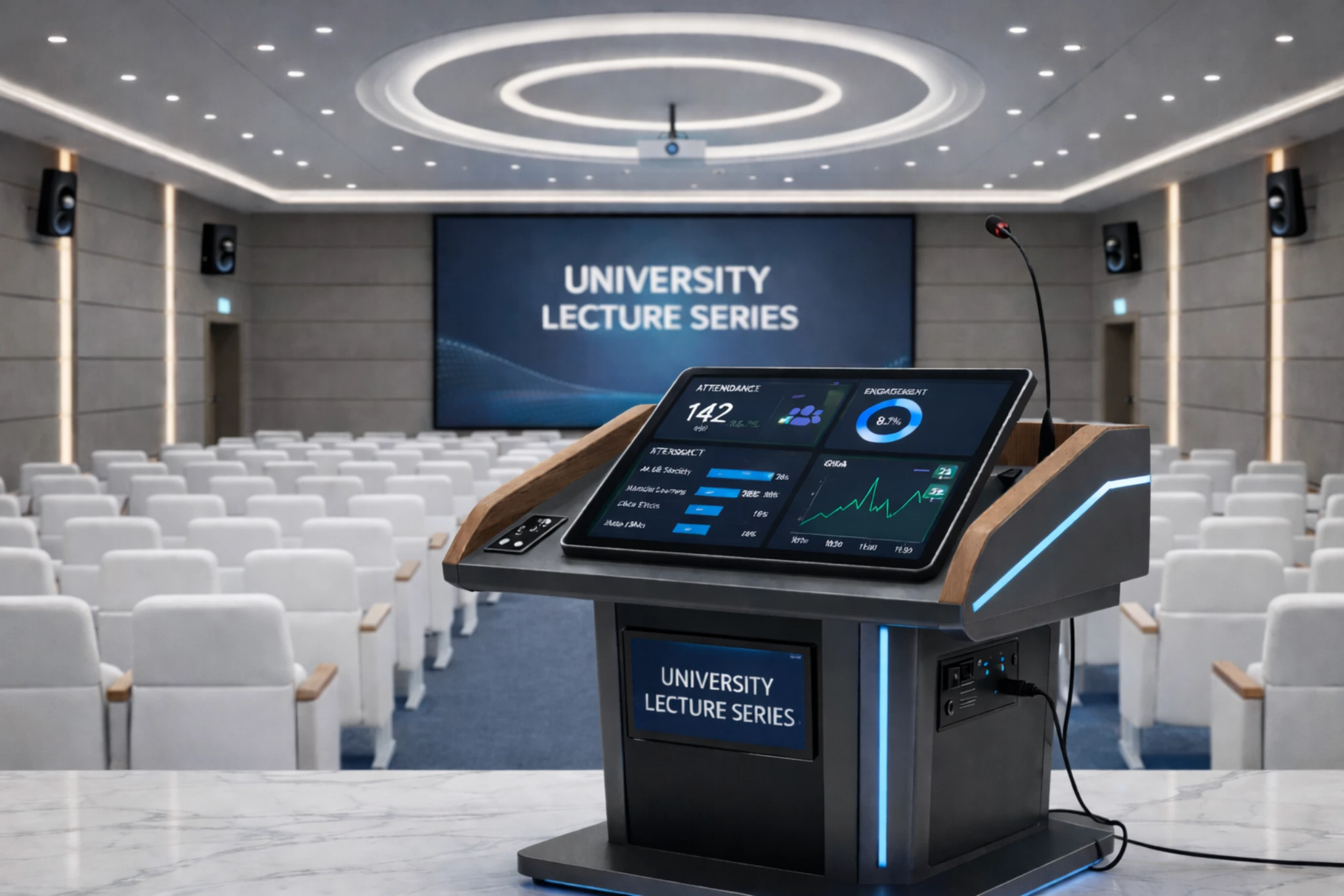 Standard Digital Podium with Built-in PC & Sound System