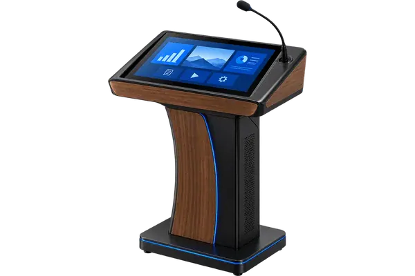 Digital podium in a professional auditorium