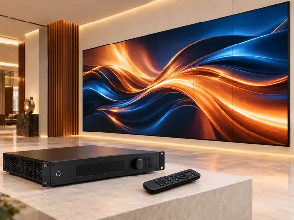 LED video wall with controller and remote