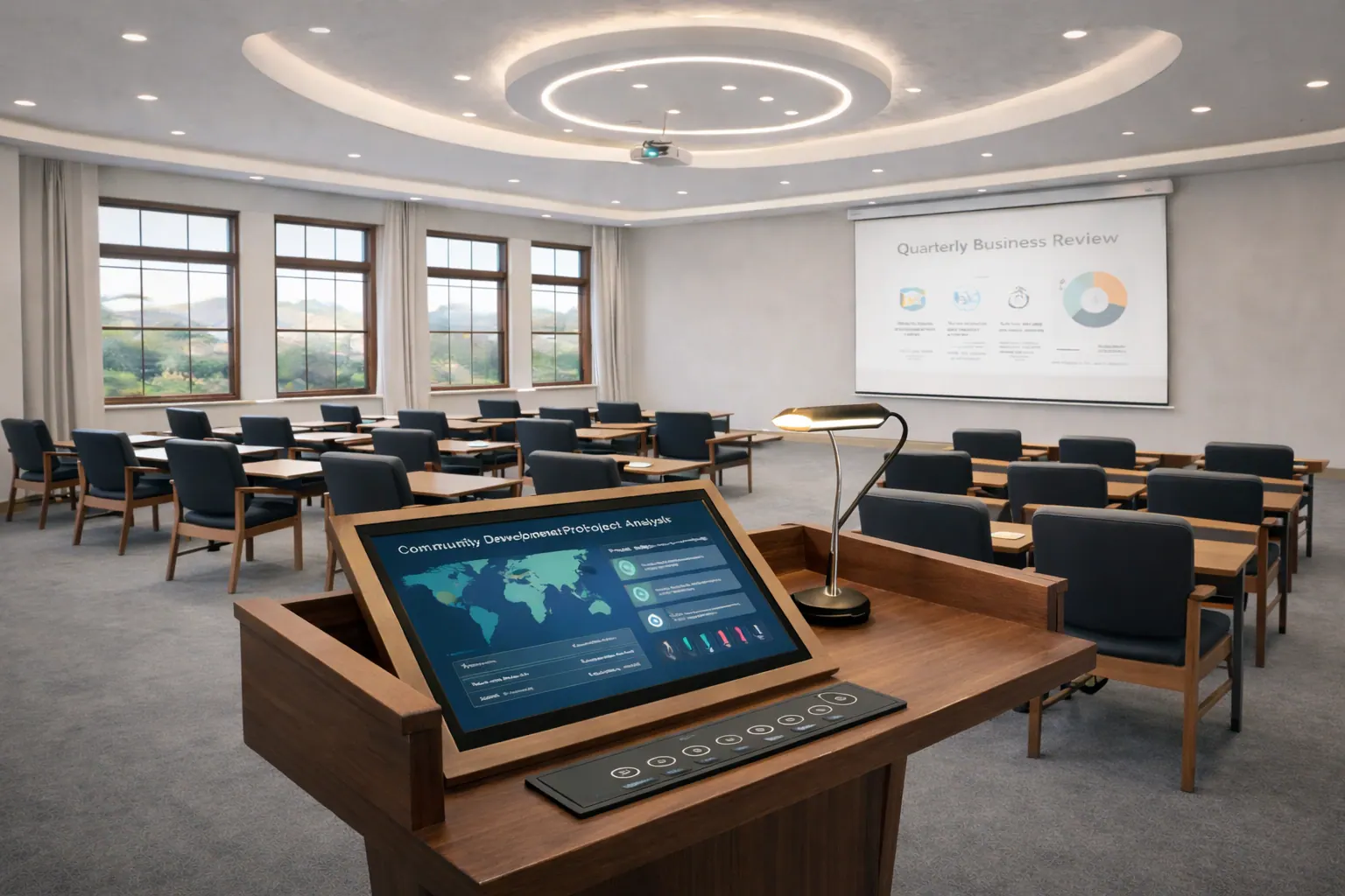 Smart Classroom Digital Podium with Projector / IFP Integration