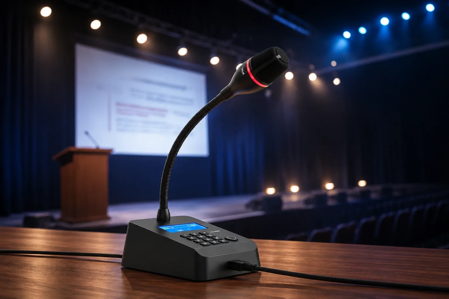 Wired Gooseneck Paging Microphone