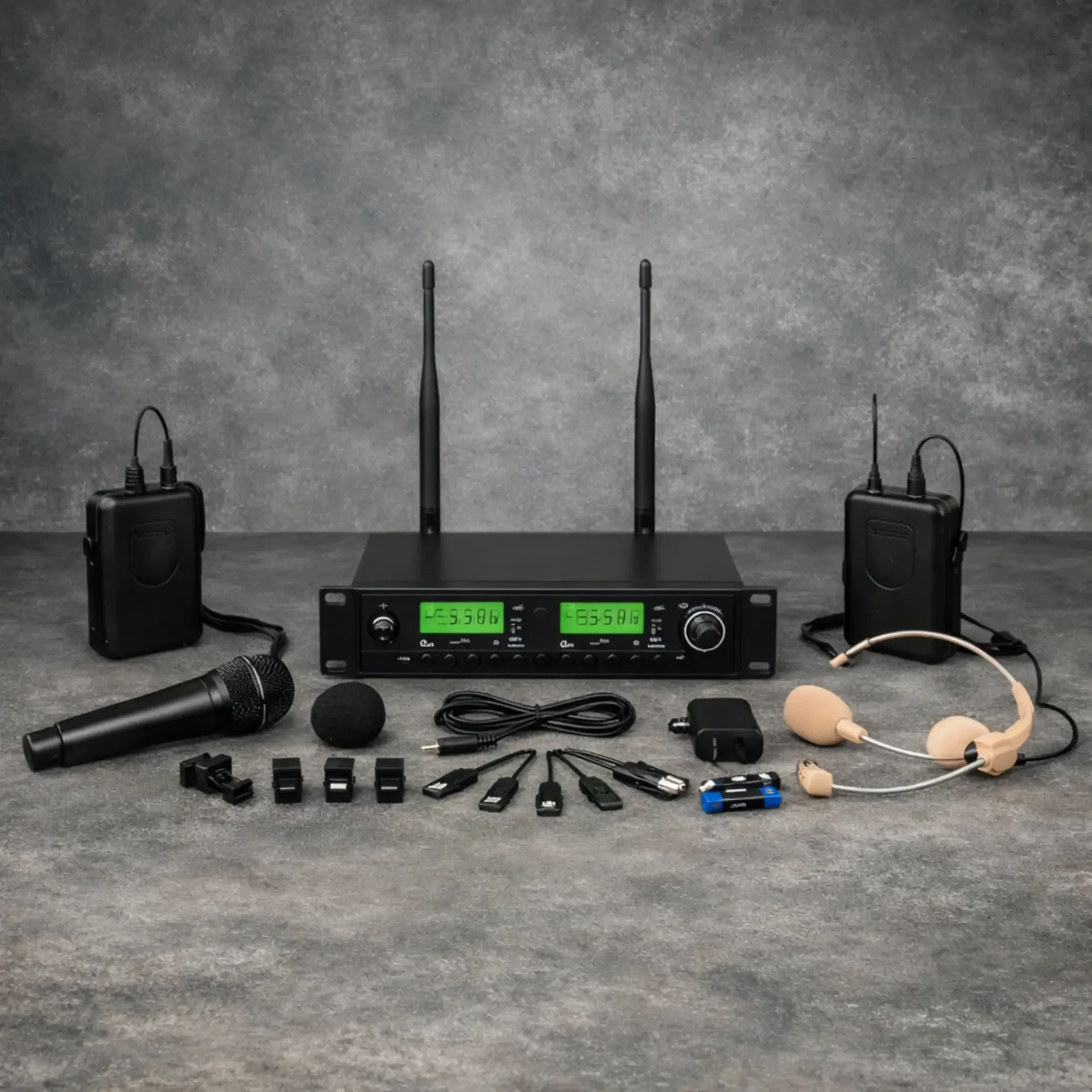 Wireless Lapel and Headset Microphone Set