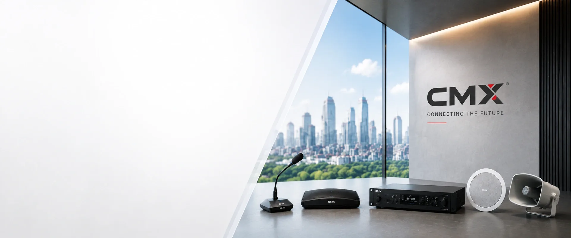 CMX conference system installed in a professional meeting room