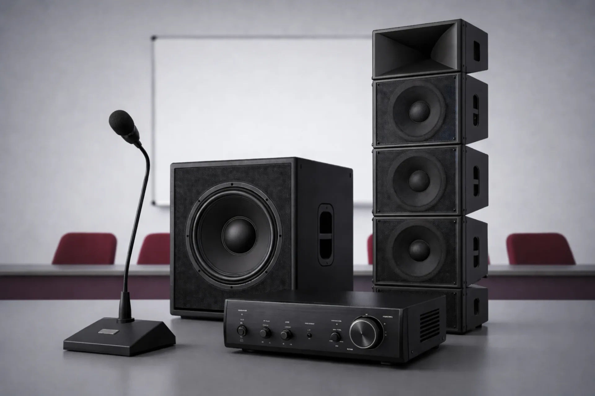 School and Mosque PA Rack Package – Mixer Amp + Paging Mic
