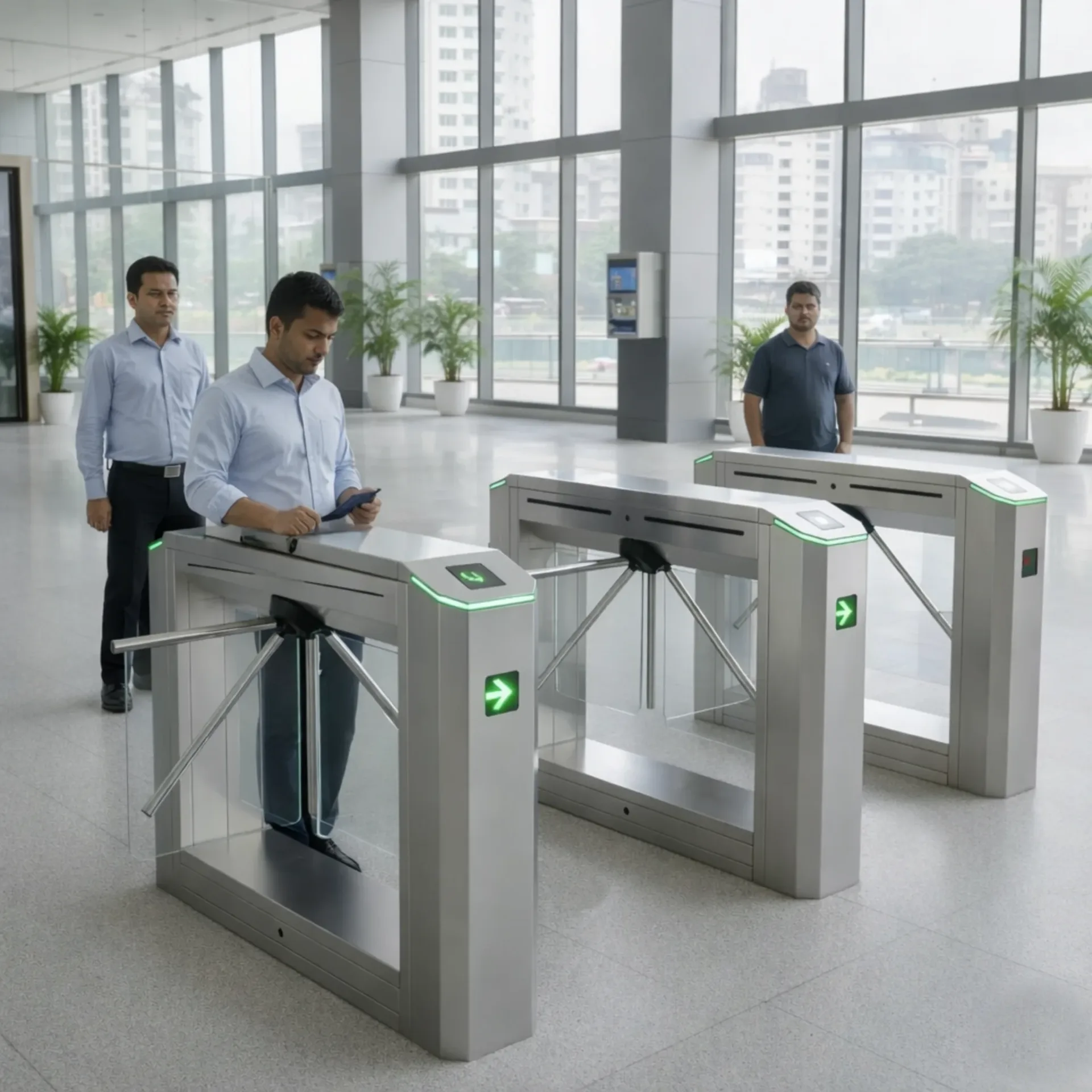 Waist-High Turnstile Gate Single / Double Lane