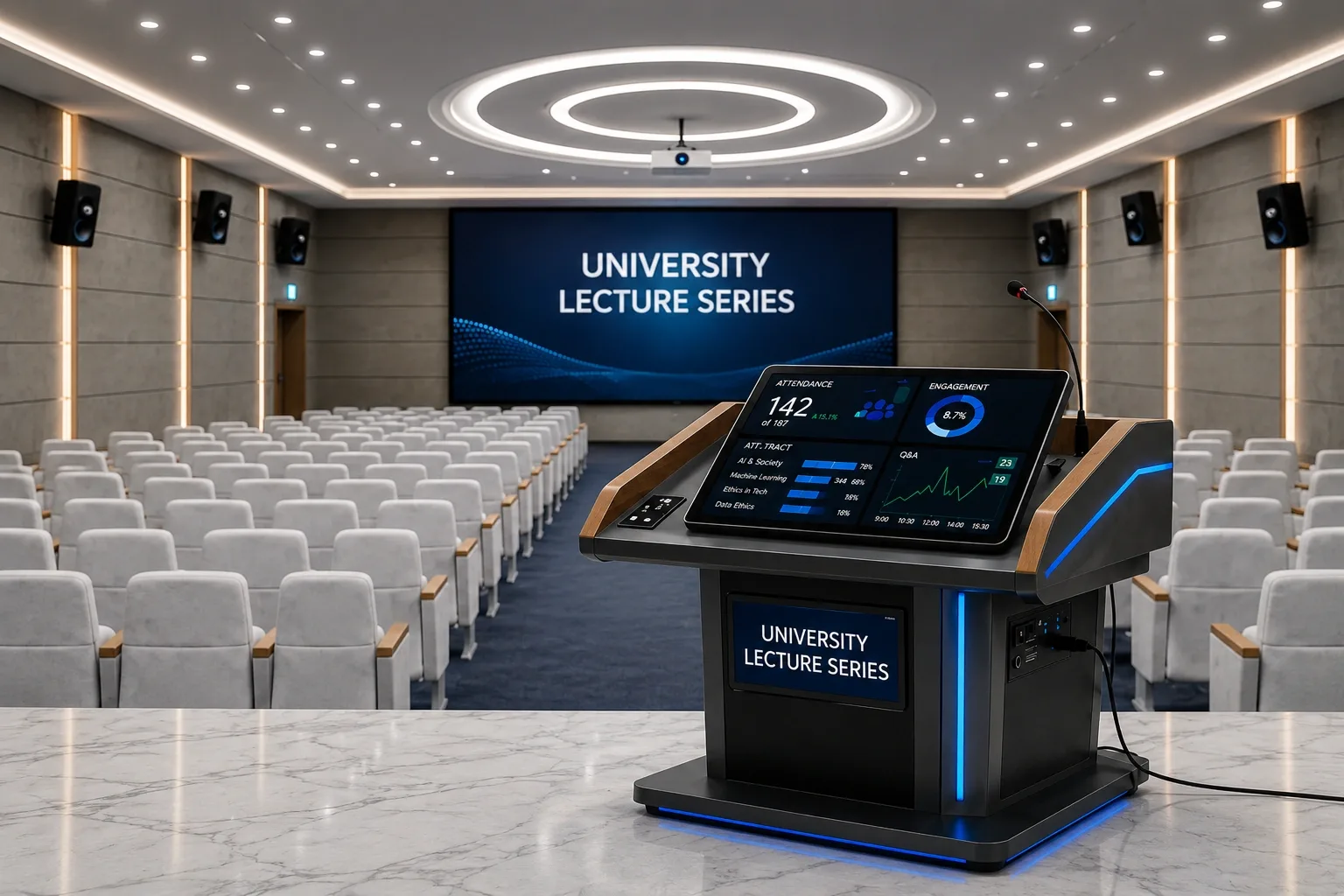 Standard Digital Podium with Built-in PC and Sound System