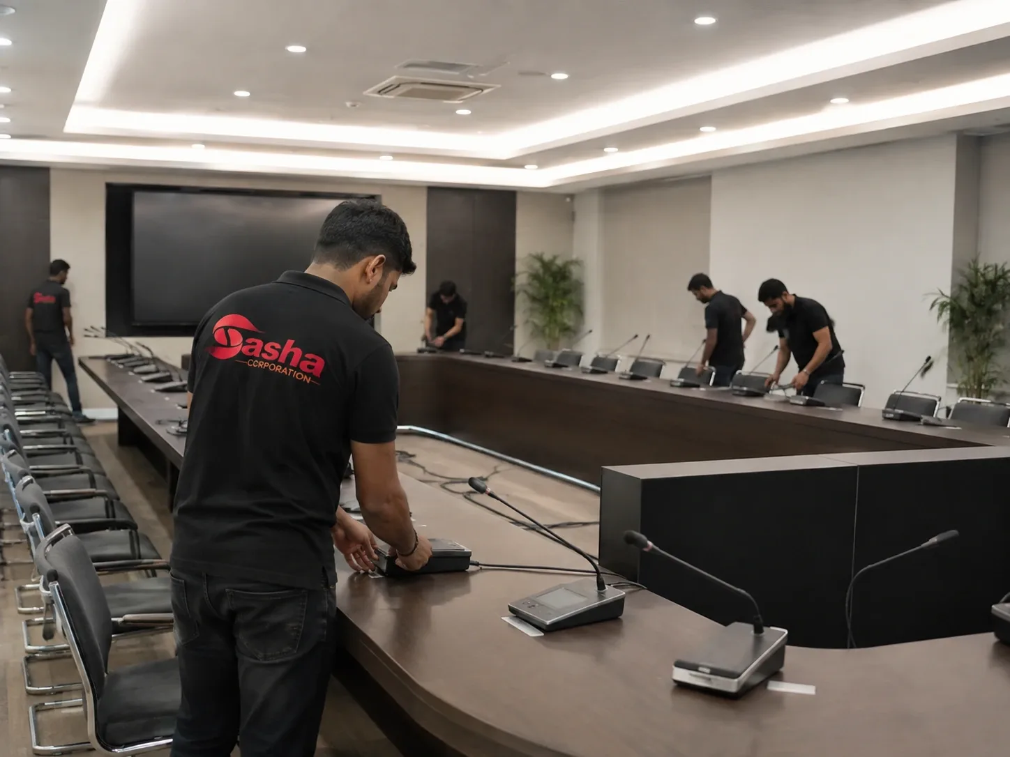 Large conference room digital conference system installation in Dhaka by Sasha Corporation