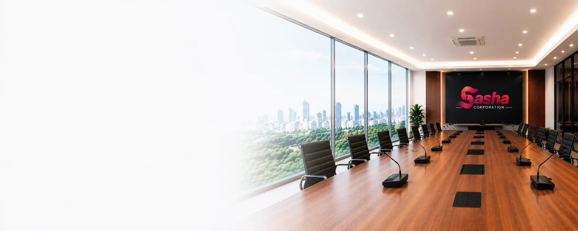 Complete conference system package installed in a professional meeting room